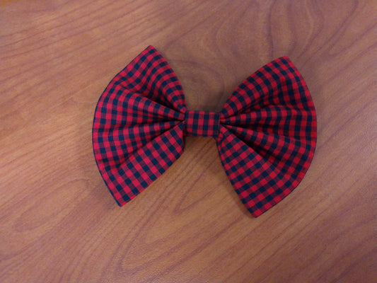 Black and Red Gingham Dog Bowtie